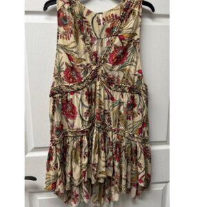 Free People Floral Sleeveless Dress - Red and Cream